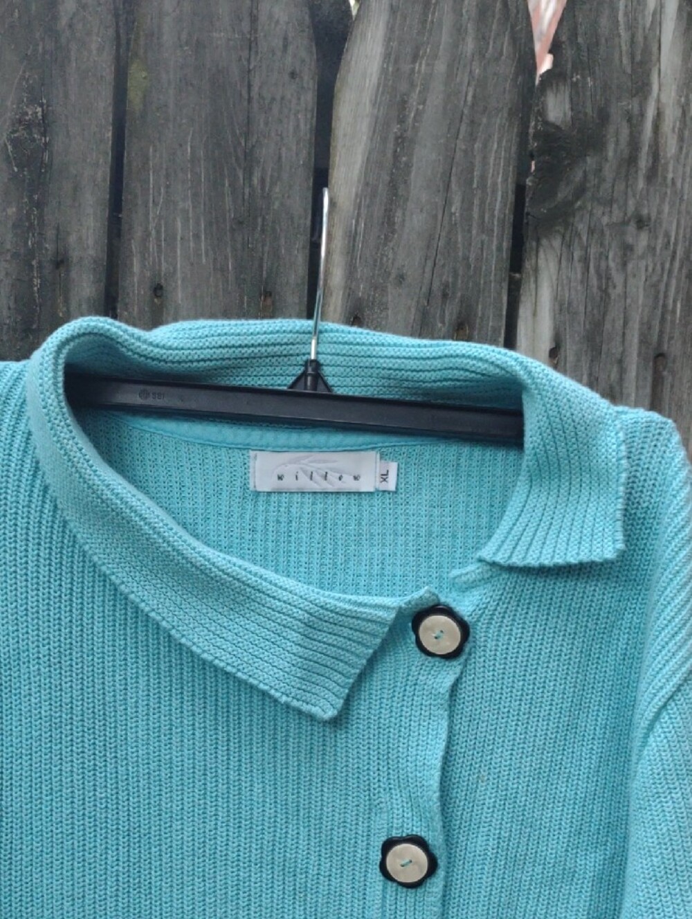 Willow Aqua Button-Front Women's Cardigan - Picture 2 of 10